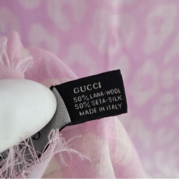 Gucci Ombre Leopard Pink Purple Scarf - Picture 10 of 11